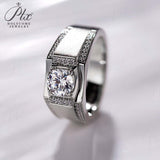 Round Moissanite S925 Sterling Silver Ring for Men Only Gifts For Festivals And Anniversaries