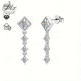 Luxury Jewelry Moissanite Stud Earrings VVS1 925 Sterling Silver Round Cut Top Engagement Wedding Jewelry For Birthday Gifts