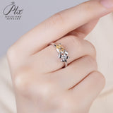 Bowknot Oval Cut Champagne Moissanite Solitaire Ring Women Only Gifts For Festivals And Anniversaries