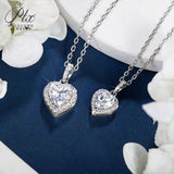 Heart Cut 1/2CT 925 Sterling Silver Halo Moissanite Pendant Necklace Women Only Gifts For Festivals And Anniversaries