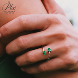 Custom Ring Two Pear Shape Open Moissanite Lab Grown Gemstones 925 Sterling Silver Wealth Charms Anniversary Gift Daily