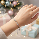 Moissanite Curve Wave Bracelet Adjustable Chain Chic Women’s Jewelry Subtle Sparkle Minimal Design Everyday Wear