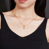 Comma Necklace 925 Silver Gold-Plated Moissanite Necklace Exquisite Women's Jewelry Suitable for Banquet and Party Occasions