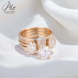Stackable Custom Ring D Color VVS1 Round Pear Moissanite 10K/14K/18K Sparkling Luxury Engagement Jewelry Gifts For Women Men