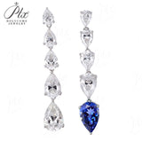 Pear-shaped Earrings Set with D/VVS Grade Moissanite & Colored Gemstones  This Jewelry Is An Ideal Choice for Party Gifts