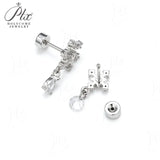 Zircon Ear Bone Stud AAAAA Colorful Zircon Stainless Steel Y2K Punk Factory Direct Sale Workplace Friendly Piercing Jewelry for Women