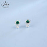 0.8-1.5CT Lab Grown Gemstone Stud Earrings 925 Sterling Silver Material Screw Back Design Suitable for Halloween/Christmas Gifts
