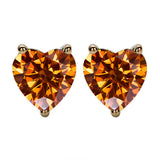 Heart Shaped Stud Earrings Lab Grown Gemstones Ruby Sapphire Emerald S925 Sterling Silver GRA Certificate Charms Birthday Gift