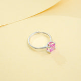 Gemstones Ring Round Shape Lab Grown Sapphire Padparadscha 925 Silver Proposal Wedding Band Hypoallergenic Anniversary Gift