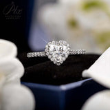 Heart Cut 1CT 925 Sterling Silver Halo Moissanite Ring Women Only Gifts For Festivals And Anniversaries