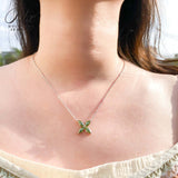 925 Sterling Silver D Color VVS1 Moissanite Four-leaf clover Necklace Daily Wear Gift-Giving