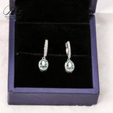 Total 4ct Green Oval Moissanite Drop Earrings with Certificate Passed Diamond Test Women 's Jewelry Christmas Gift S925 Silver