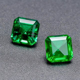 0.13-1.75ct Loose Multi-Size Asscher Zambian Emeralds Can Be Used As Raw Materials For DIY Jewelry Rings Necklaces Earrings Etc Hypoallergenic