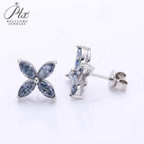 925 Sterling Silver with Hearts and Arrows Cut D Color VVS1  Moissanite Marquise Earrings  GRA Certificate Daily Wear