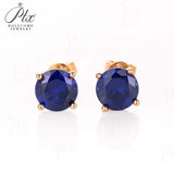 S925 Silver Lab Ruby Emerald Screw Earring 5.0mm Lab-Grown Gemstone Round Stone Fine Jewelry Gift Jewelry For Women Ear Jewel