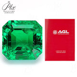 Loose Multi-Size Asscher-Cut Colombian Lab-Grown Emeralds Which Can Be Used As Raw Materials For Making Exquisite Jewelry And Given To Lovers