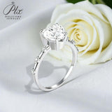 Heart Moissanite Ring with 3CT D Color Moissanite S925 10k 14k 18k Plated White Yellow Rose Gold Wedding Engagement Charm Jewely