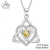 Heart-shaped Clover Necklace 925 Sterling Silver with Moissanite Round Cut VVS1 Jewelry Gift for Women’s Special Occasions