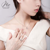Heart Shape Moissanite Halo Jewelry Set Women Only Gifts For Festivals And Anniversaries