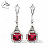 Custom Earrings 100% Real 925 Sterling Silver Lab Sapphire Columbia Ruby 10K/14K/18K Gold Fine Jewelry Wedding Gifts for Women