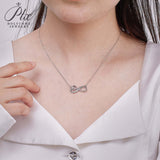 The Infinite Love Series 925 Silver Necklace Moissanite Round Cut VVS1 Pendant Luxury Jewelry for Women