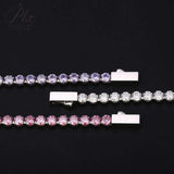 3/4mm Round Moissanite Tennis Bracelet D-Color/Light Pink/Light Purple S925 Silver Exquisite Jewelry Anniversary Gift