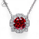 Moissanite 1ct Multicolor Classic Herry Necklace Pendant 925 Sterling Sliver Wedding/Birthday Jewely With Certificates Charms