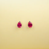 Lab Grown Gemstone Earrings 3.7-5CT Ruby Sapphire Colombia Padparadscha 925 Silver Three Claw Design Pear Earring Hypoallergenic