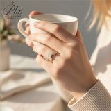 Sector Finger Ring with D Color Tifang-shaped Moissanite 10k 14k 18K Gold Plated 925 Silver for Daily Party Fine Jewely Gift