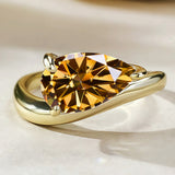 S925 Ring With 3CT Pear Shaped Moissanite D Color/Ruby/Sapphire/Colombian Emerald /Zambian Emerald VVS1 Clarity Customized For Banquet & Festival Gifts