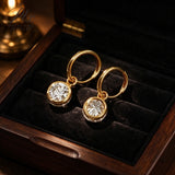 Lab Grown Diamond Earrings Exquisite New Arrival Design Round Cut 2ct DEF VS 10K/14K/18K Solid Yellow Gold Minimalist for Women Hypoallergenic Versatile