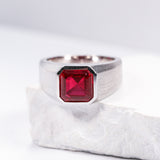 Moissanite Lab Grown Gemstone Ring Asscher Cut Moissanite Ruby Sapphire Colombian S925 Woman Man Anniversary Party Daily Charms