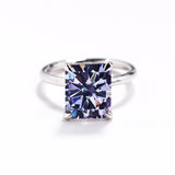Ruby/Sapphire/ZambiaMoissanite Plated 11-Color Radiant-Cut Ring Classic Ladies' Jewelry Holiday Gift Anti-Allergic