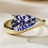 S925 Ring With 3CT Pear Shaped Moissanite D Color/Ruby/Sapphire/Colombian Emerald /Zambian Emerald VVS1 Clarity Customized For Banquet & Festival Gifts