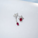 0.8-7CT Oval Cut Ruby/Sapphire/Colombian Emerald Earrings Lab-Grown Gemstone Jewelry Gift for Christmas Easter Hypoallergenic