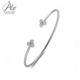 Open Bracelet 925 Sterling Silver with Moissanite Round Cut VVS1 Stones Sparkling Jewelry Gift for Women’s Special Occasions