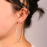 Customized Big Hoop Earrings with 272pcs D Color VVS1 Round  Moissanite Hearts and Arrows for Women Party Gift Fashion Jewelry