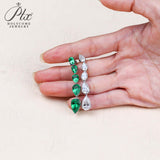 Pear-shaped Earrings Set with D/VVS Grade Moissanite & Colored Gemstones  This Jewelry Is An Ideal Choice for Party Gifts