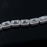 Celestial Emerald Cut Halo Tennis Bracelet Gifts For Festivals And Anniversaries