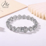 Round Bracelet Adorned with Exquisite Moissanite Accents Women's Style 925 Silver Material FashionableHoliday Gift