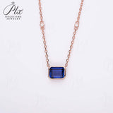 6×8mm Lab Grown Gemstone Emerald Cut Necklace D Color Ruby Sapphire Emerald VVS1 Clarity Banquet Anniversary