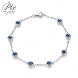 Moissanite Bracelet with 2.4CT D White/Black/Vivid Blue/Green Round Moissanite 925 Silver Plated Gold Women Man Party Gift Daily