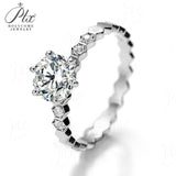 Hexagon Round Moissanite Pavé Ring Women Only Gifts For Festivals And Anniversaries