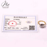 5CT Cushion Cut Moissanite Ring for Women Solid 18K 14K 10K Yellow Gold Two Tone Ring for Christmas Gifts