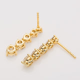 Moissanite Earrings Tassel Pendant Ear Stud Piercing  Ten Stones Round Shape 925 Sterling Silver Top Quality Wedding Jewelry