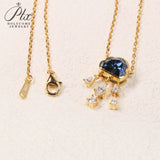 Light Luxury Design Blue Cloud Pendant Elegant Niche Collarbone Chain S925 / 10K / 14K / 18K Stylish & Sweet Necklace Women Exclusive Christmas Gift Allergy Resistant