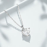 Love Heart Necklace with1/2/3CT D Color Moissanite S925 Plated White Yellow Rose Gold Chain for Woman Engagement Chrisrmas Charm