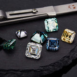 Luxury Multicolor Moissanite Gemstones  Asscher Cut Loose Diamonds  Perfect for Rings Earrings & Pendant Making