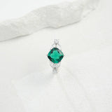 Customize Ring Cushion Cut Lab Grown Ruby Sapphire Columbia 925 Silver No Fade Hypoallergenic Anniversary Gifts Party Banquet