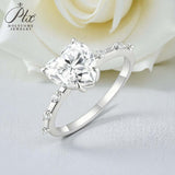 Heart Moissanite Ring with 3CT D Color Moissanite S925 10k 14k 18k Plated White Yellow Rose Gold Wedding Engagement Charm Jewely